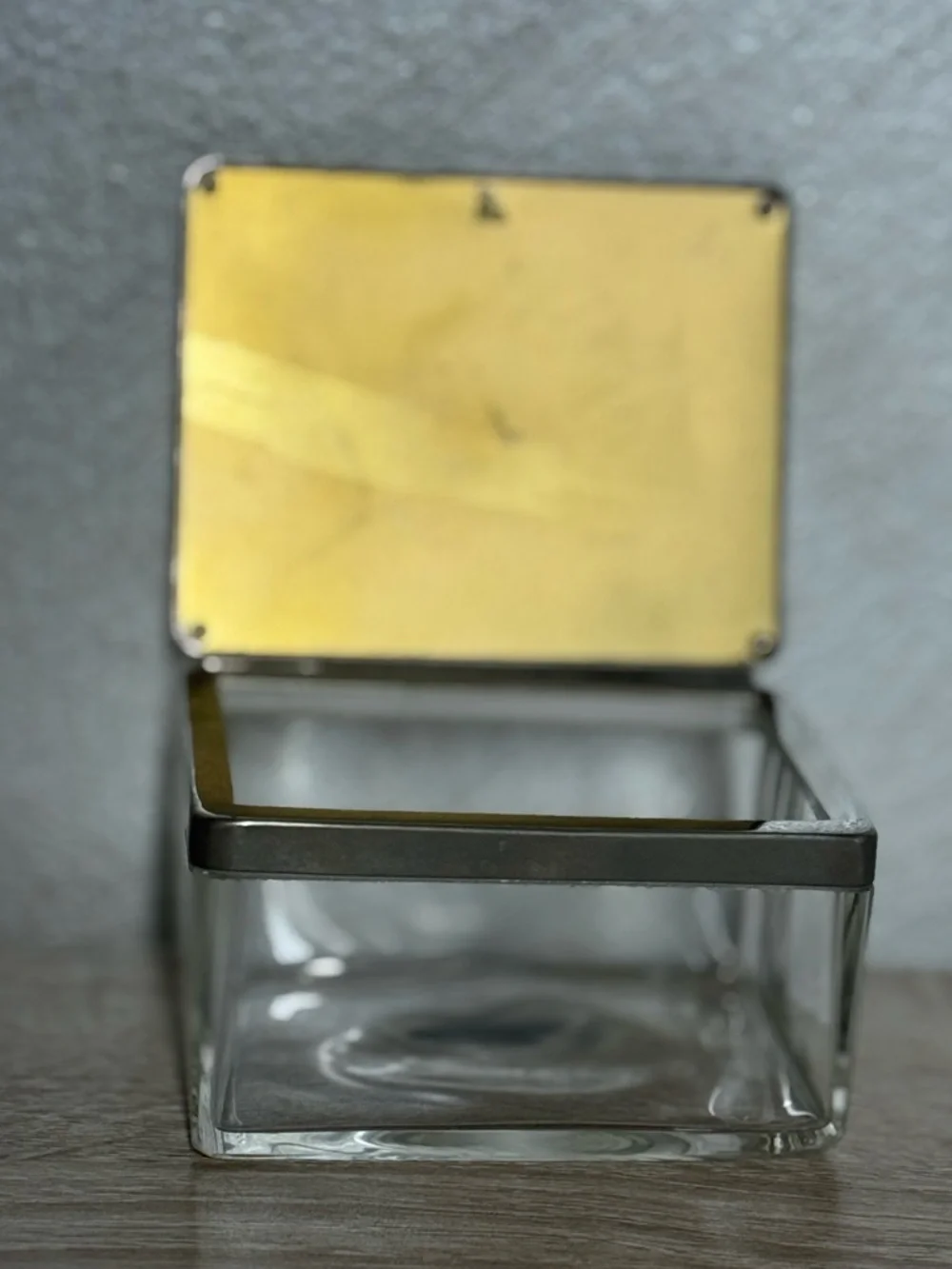 Vintage German Glass Jewelry Box Starburst Lid Trinket Box